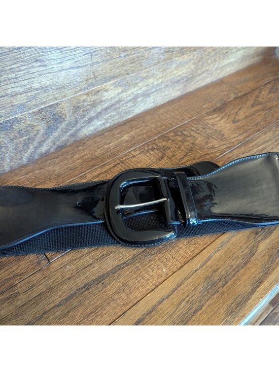 Lauren Ralph Lauren Black Patent Leather Waist Cincher Belt Sz S Fits S/M main image 10